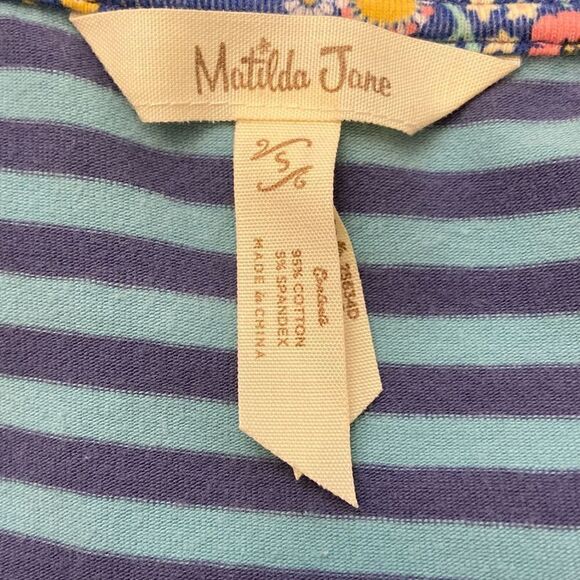 Matilda Jane Blue Stripe Walkabout Sidetail Dress Small - Picture 4 of 4